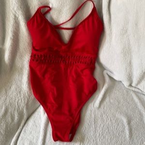 COPY - Kenneth Cole Red Weave Your Own Way Plunge Swim